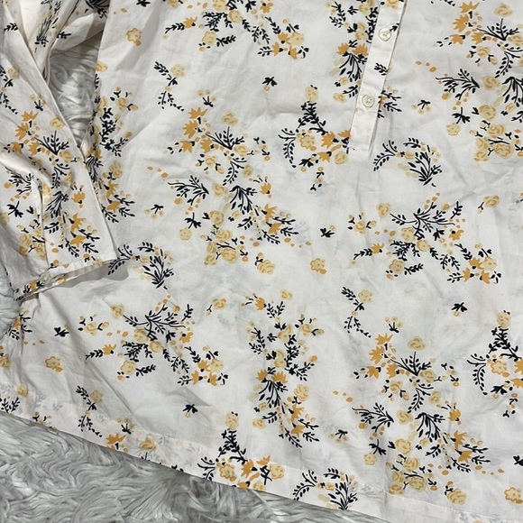 J. Crew Puff Sleeve Budding Floral Yellow Blouse - Picture 9 of 10